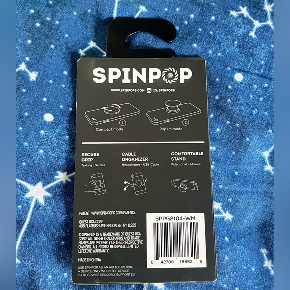 💜 Spinpop Smiley Face Phone Grip & Stand - Picture 2 of 2